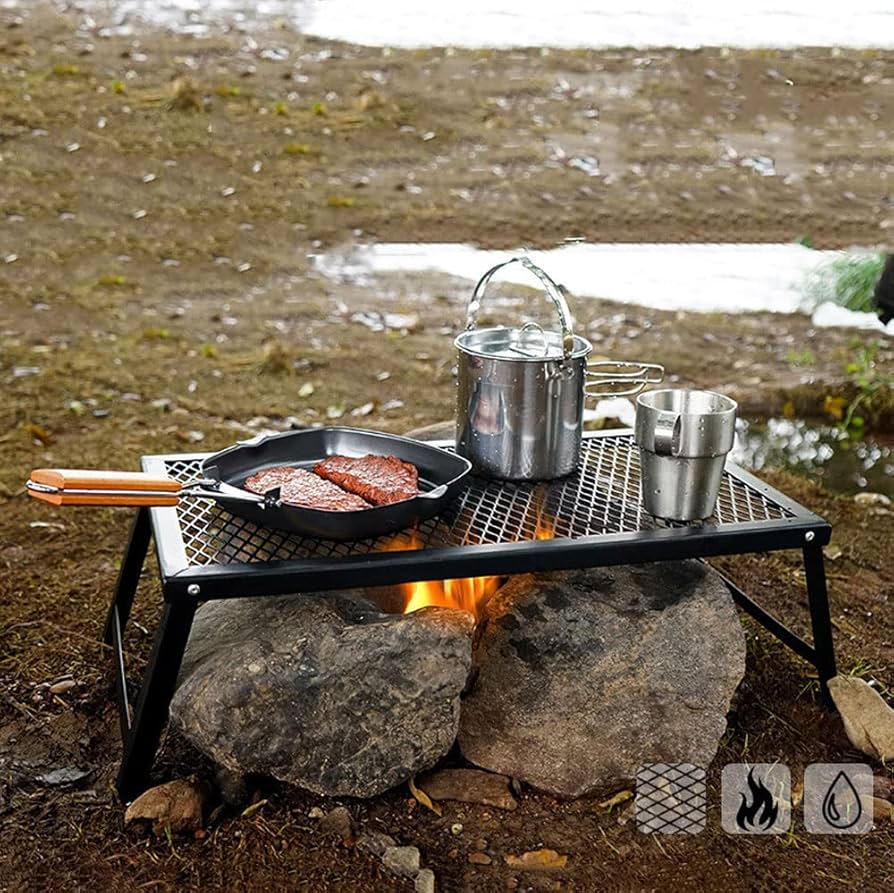 アルミテーブル　BBQ専用 Amazon.co.jp: アルミ合金メッシュ折りたたみテーブル ダブル